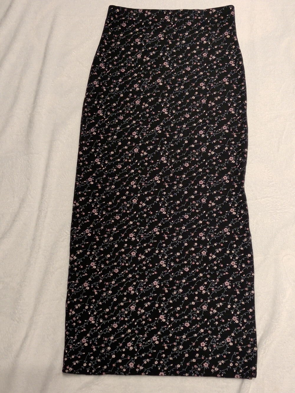 VINTAGE 90s Whimsygoth Floral Maxi Skirt - Textured Print, Fairycore, XS/S
